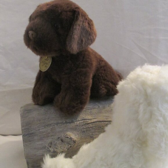 Aurora Miyoni Tots Lab Puppies 8" Plush Brown & White Labrad Puppies - Picture 6 of 13